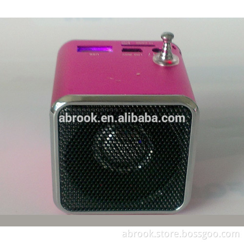 USB SD card fq mini cube speaker with Clock/Alarm Clock/Battery Display function